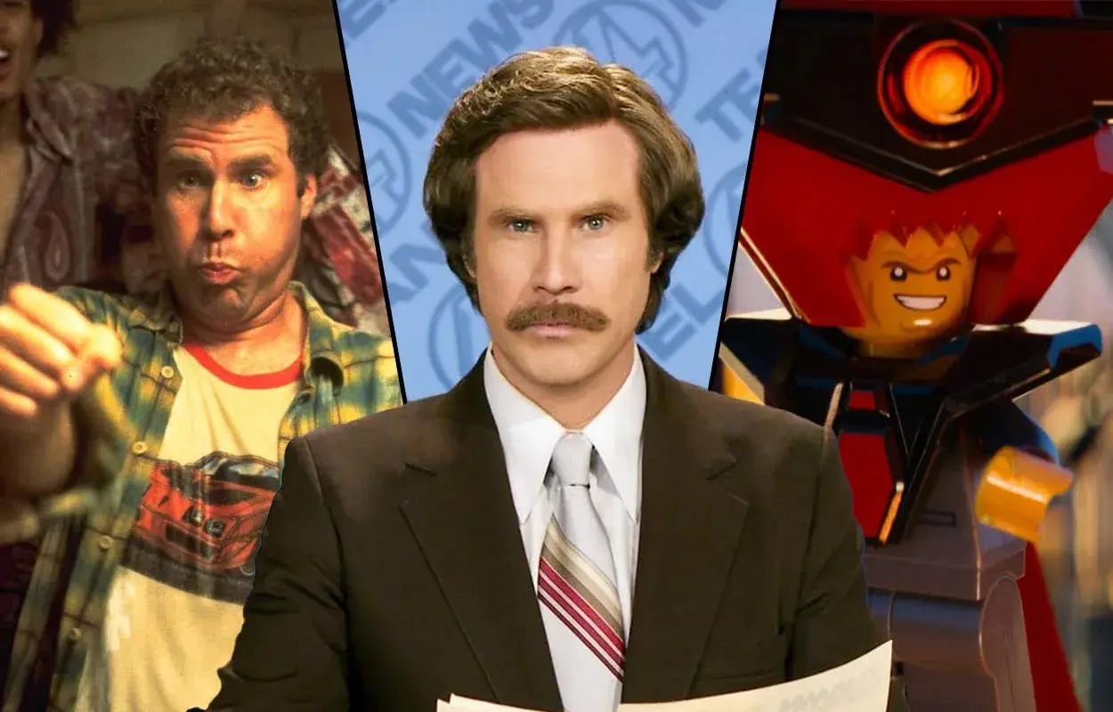 Will Ferrell i hans ikoniska roller i filmer som Anchorman och The Lego Movie.